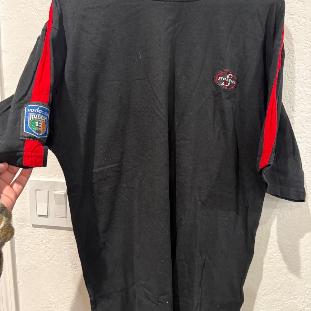Stormers Rugby  Men's Black Tee with Red Stripes
